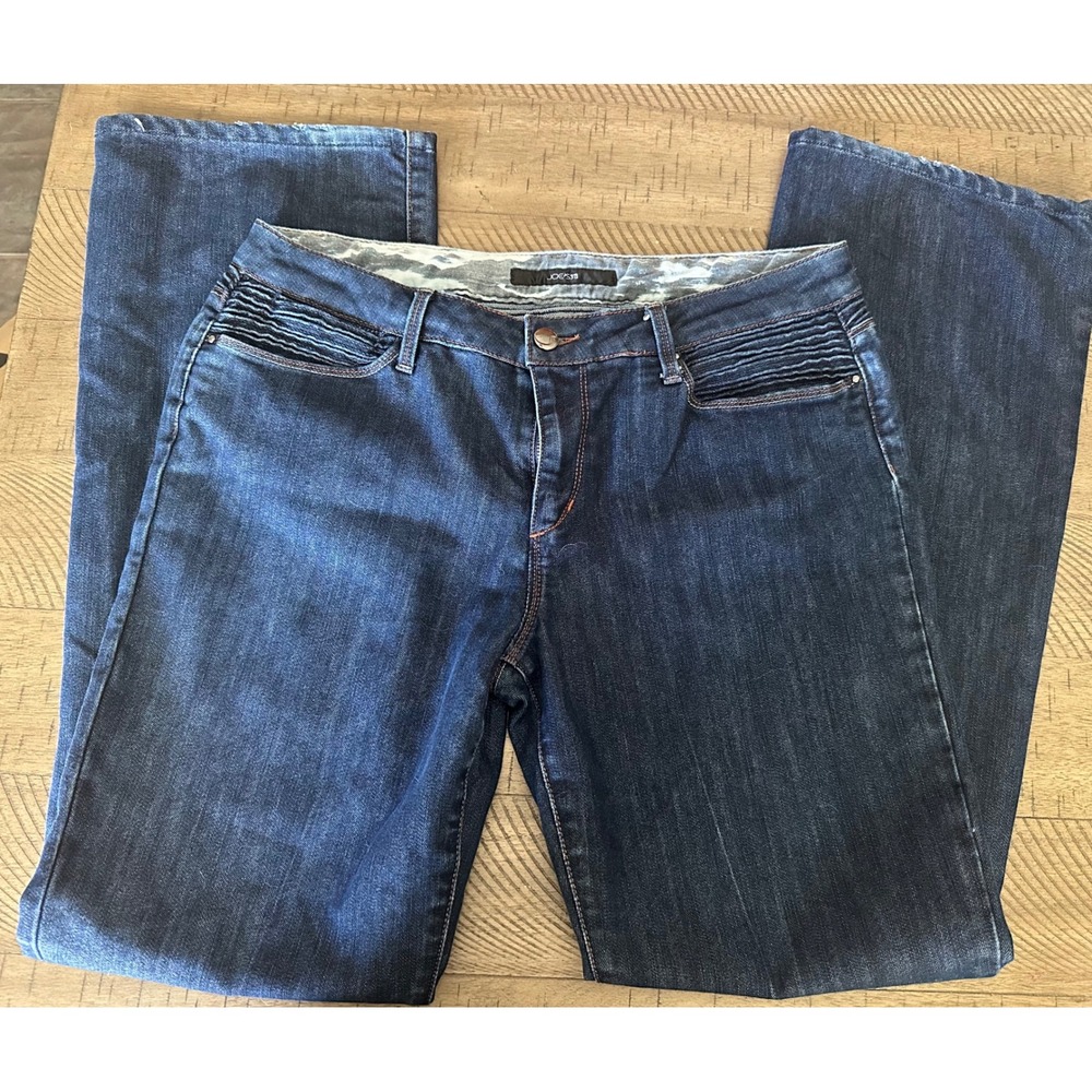 Joe's Jeans The Muse Straight Bootcut Denim Jeans W31 Dark Wash Moto Pleated